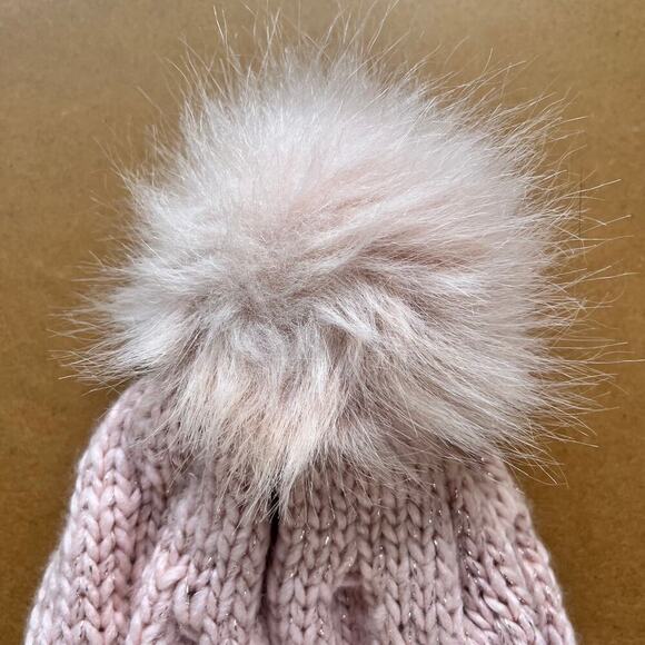 Express Women's Pink Knit Pom Tip Beanie One Size. NEW - Picture 4 of 7